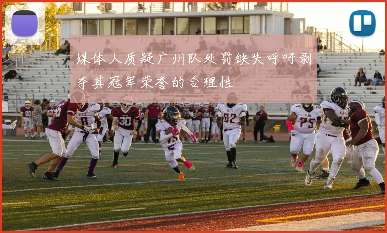 媒体人质疑广州队处罚缺失呼吁剥夺其冠军荣誉的合理性